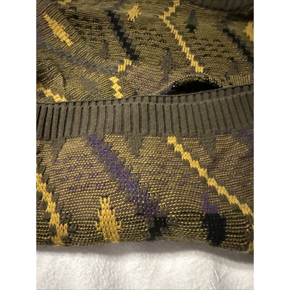 Marco Bandini Vintage Wool Blend 80s 90s Geometric Sweater Size M Purple Gold - Picture 8 of 9